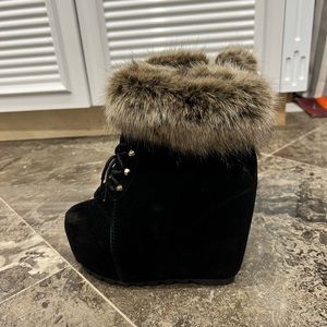 Faux fur boots